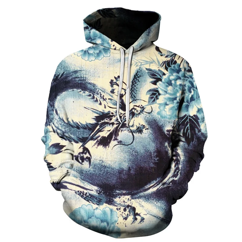 hot sale explosions Chinese dragon 3D digital printing hoodies fashion youth hoodies men women tide brand sweatshirts S-6XL - Цвет: WY-1338