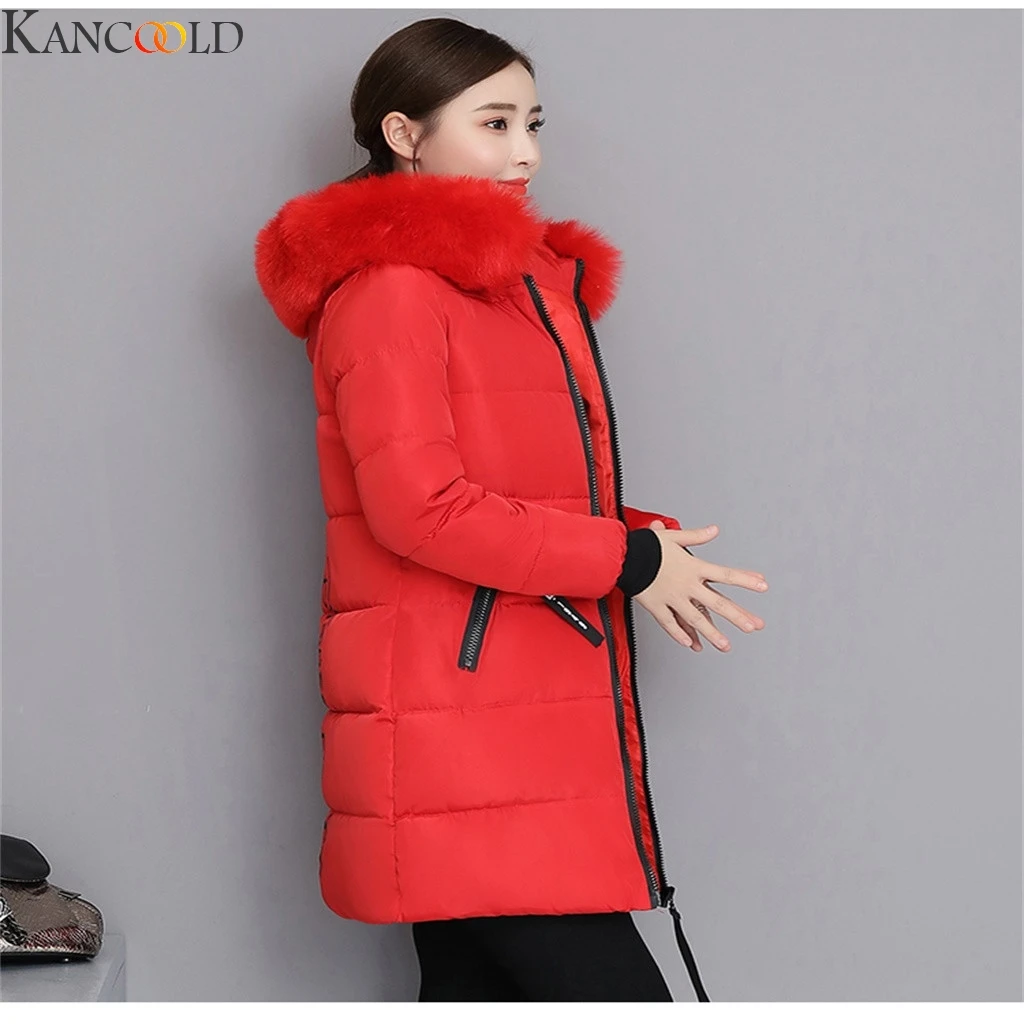 KANCOOLD, модная женская куртка, парка на молнии, теплая верхняя одежда, новая зимняя одежда, пуховик, пальто, одежда с меховым воротником
