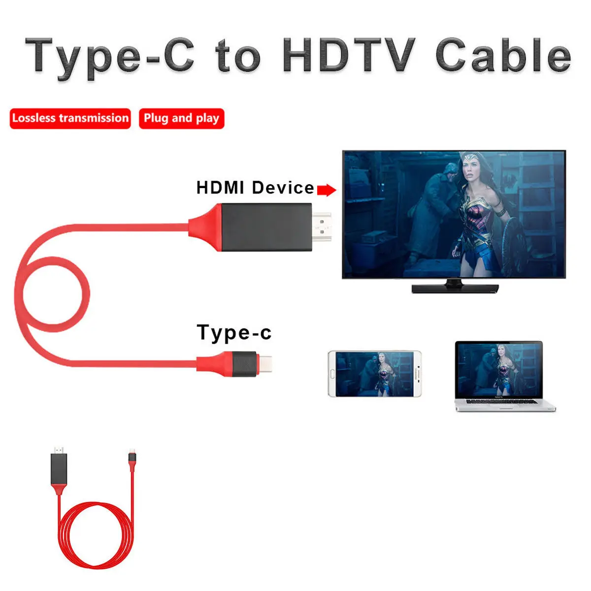 6.6FT B-C type C B 3,1 к HDMI 4k 2k HDTV кабель для Galaxy S8 S8+ Plus