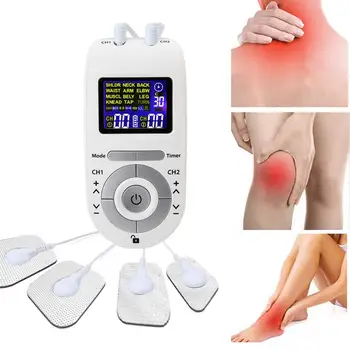 

EMS Muscle Stimulation 12 Modes Tens Machine Unit with 4 Electrode Pads for Pain Relief Pulse Massage Tens Electroestimulador