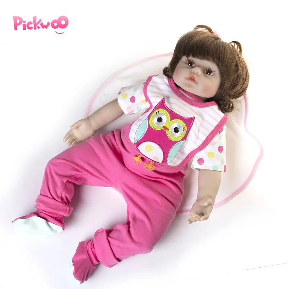 Pickwoo 48cm 55cm 57cm bebes reborn doll Baby girl Dolls soft Silicone Cotton Boneca Reborn Brinquedos children's day gifts toys
