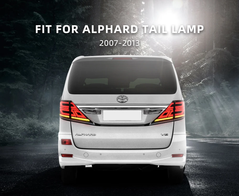 Vland завод для автомобиля задний фонарь для Alphard светодиодный задний фонарь 2007 2013 для Vellfire передний свет с движущимся сигналом