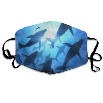 

Face Mask Undersea Whale Group Custom Personalized Cycling Half Face Earloop Face Mask for Woman