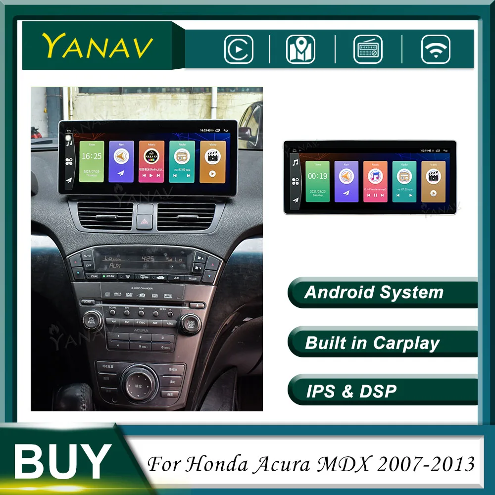 Автомагнитола 2DIN 128 ГГц Android для Honda Acura MDX 2007-2013 автомобильный стереомагнитофон