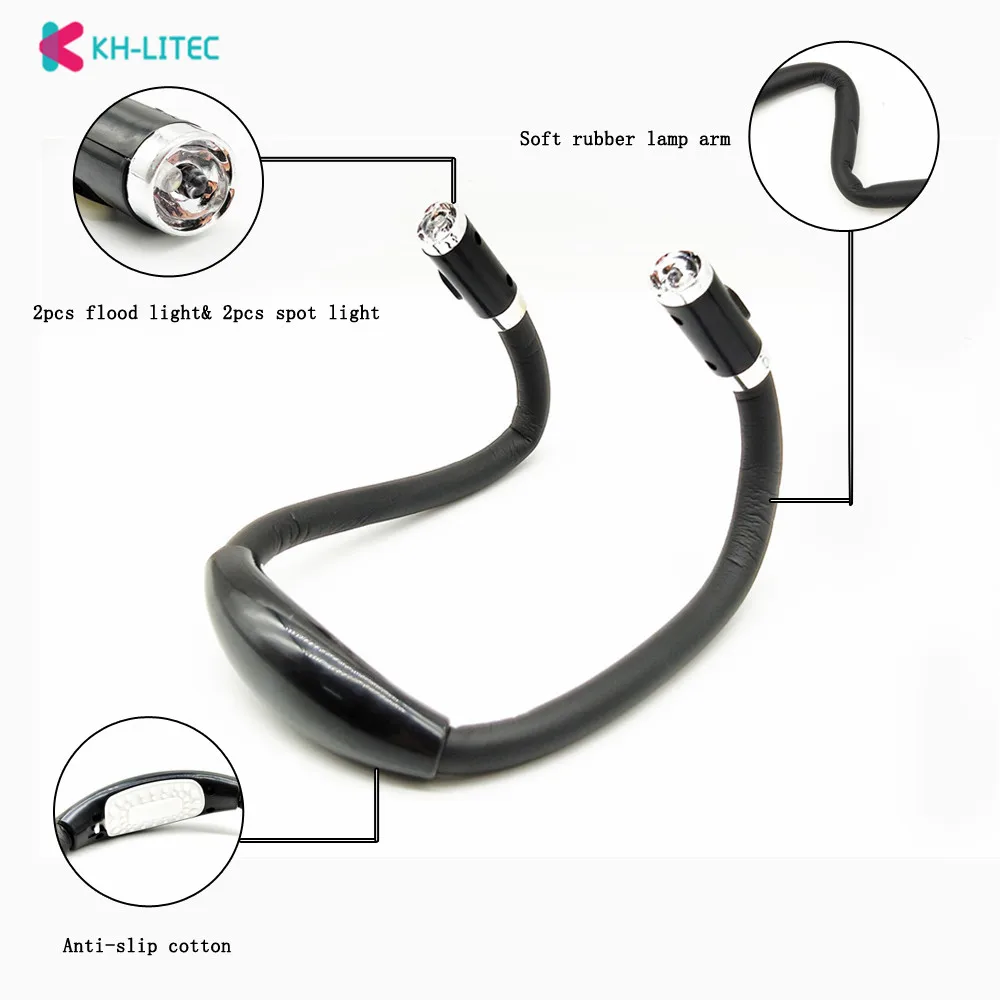 KHLITEC Convenient Flexible Handsfree Led Neck Hug light Book Reading Lamp Novelty Led Night Flash  - 32956619642
