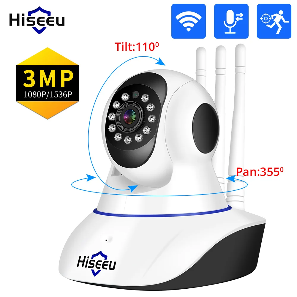 Hiseeu 1536P 1080P IP Camera WIFI Wireless Smart Home Security Camera Surveillance 2-Way Audio CCTV Pet Camera 2mp Baby Monitor - Famidy.com