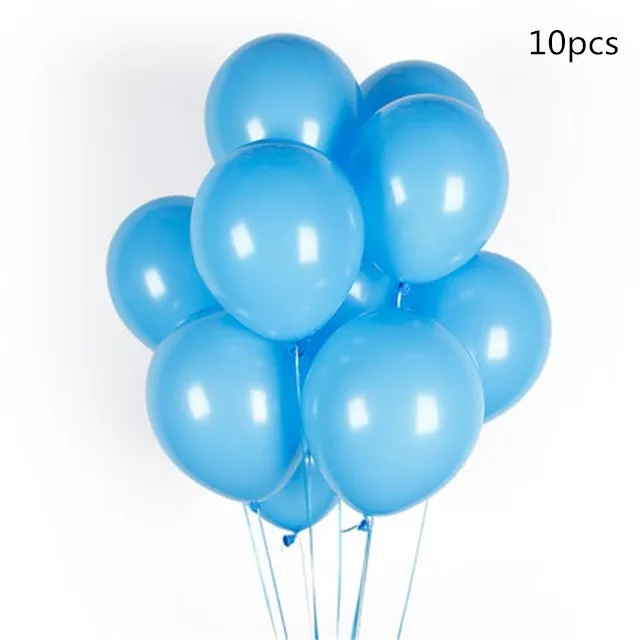 10pcs 1" синие белые воздушные шарики с нарисованными облаками с мальчиком самолет игрушки украшения для свадьбы и дня рождения Гавайская тема Дети день рождения поставки Air Globos - Цвет: 10pcs