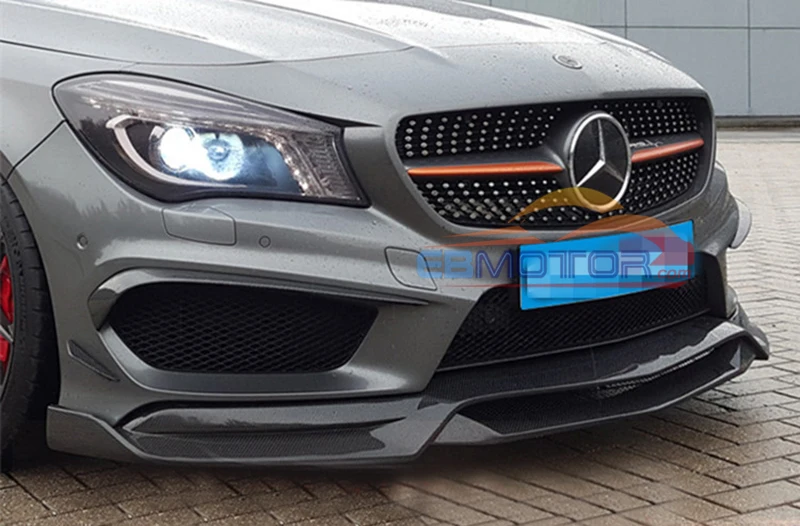 R Стиль Настоящее углеродное волокно передний спойлер для BENZ W117 c117 CLA250 CLA220 AMG SPORT 2014UP M135