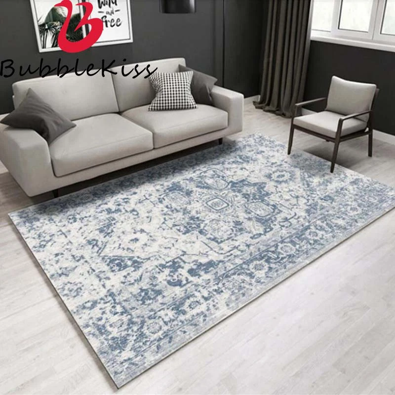 Alfombras para sala estar, alfombra de diseño abstracto azul clásico europeo, accesorios de mesa para sala de estar, alfombra de área para dormitorio|Alfombra| - AliExpress