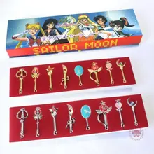 8 шт. Сейлор Мун красавица-воин Tsukino брелок для ключей Усаги Ожерелье Подвеска для оружия косплей реквизит костюм