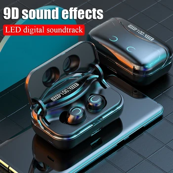 

2020 Headphone Bluetooth Earphone Wireless IPX7 Waterproof Headphones TWS Sports Earbuds LED Display Headsets With Microphone