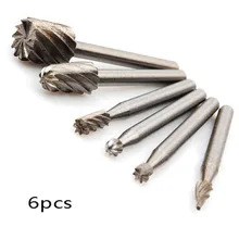 

6PCS Rotary Cutter File HSS Routing Router Drill Bits Set Carbide Rotary Burrs Tool Wood Stone Metal Root Carving Milling Cutter