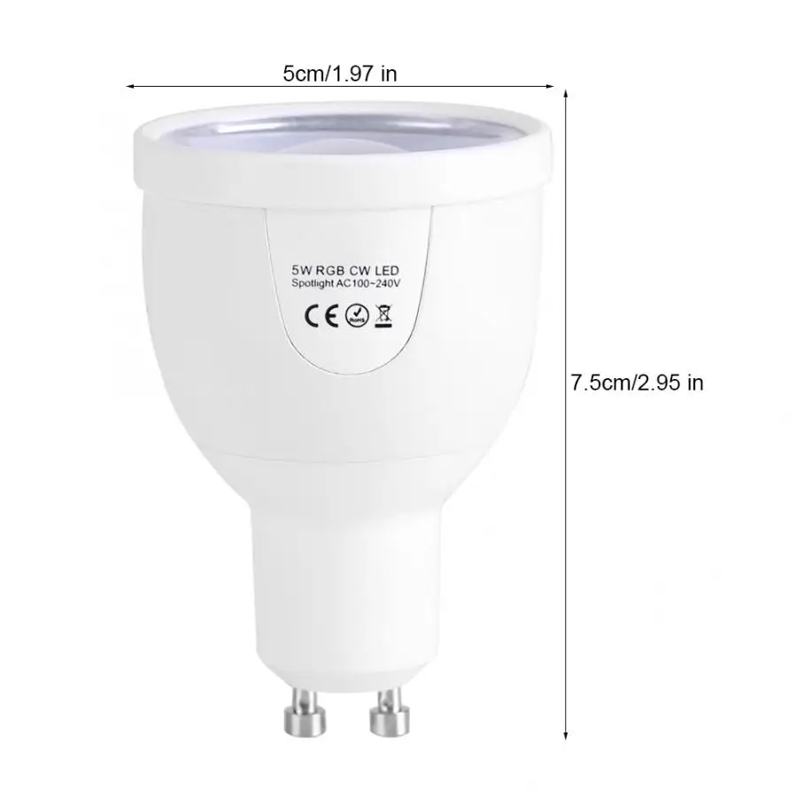 Aquatic Decor Milight GU10 5W RGB WW LED Spotlight Wifi Smartphone APP Control Light Bulb Submersible Underwater Clip Lamp