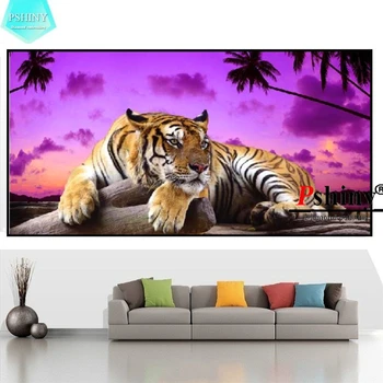 

5D DIY Diamond embroidery sale resting tiger animal Pictures with full display Square rhinestone diamond painting new arrivals