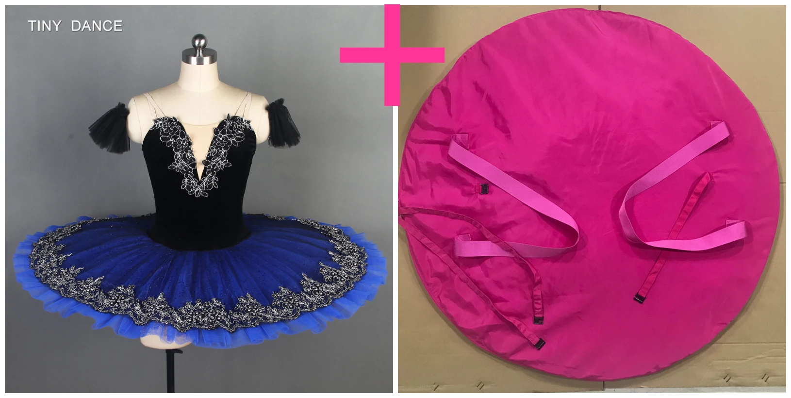 tutu and pink bag Взрослый красные, черные предварительно для профессиональных занятий балетом, танцами с юбкой-пачкой с 7 слоев жесткая тюль платье балерины, костюм для выступления, BLL044 - Цвет: tutu and pink bag