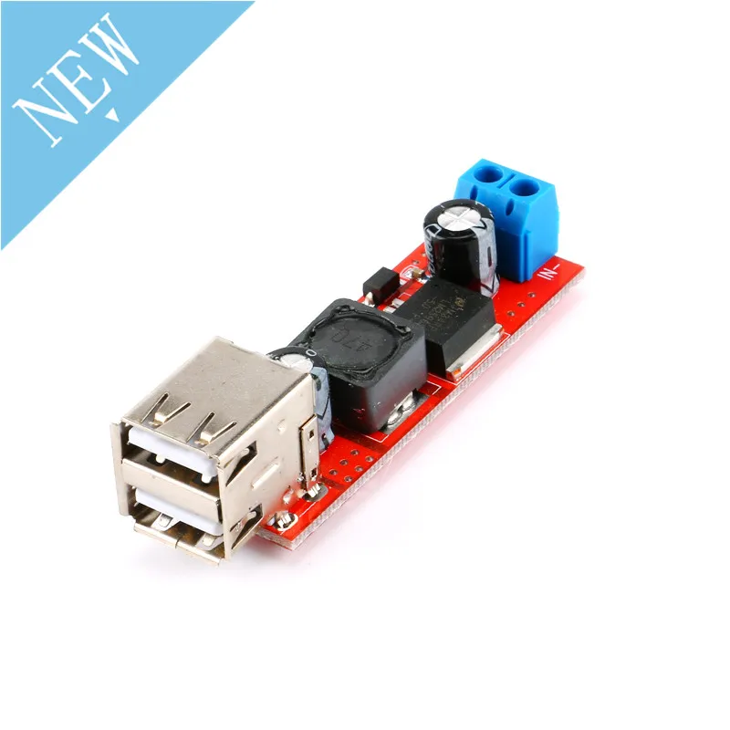 Понижающий модуль преобразователя постоянного тока 6 в-40 в 5 3 А с двумя USB-портами