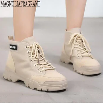 

Autumn Winter fashion British style Women Short Boots Genuine Leather Lace-Up Ankle Boots flat woman Boots Casual Shoes y660