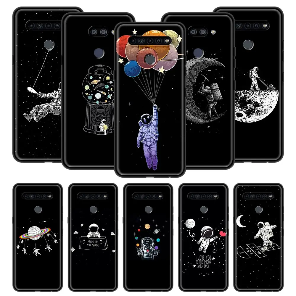 

Astronaut Starry Art Case For LG K41s K61 K40s K40 K50 K50s G6 G7 G8 K31 K42 K52 K62 K71 Silicone Soft Black Back Cover