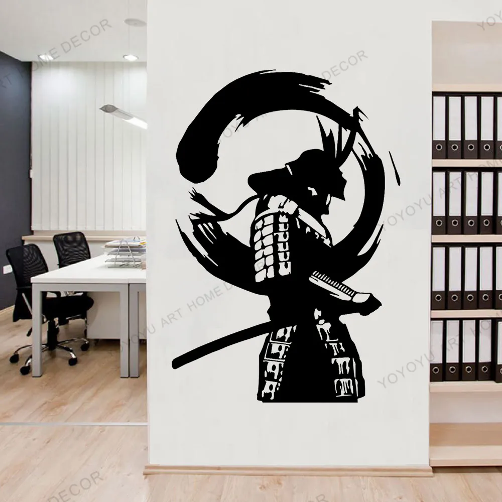 Self adhesive Japanese Warrior Enso Zen Circle Samurai Asian Vinyl Wall ...