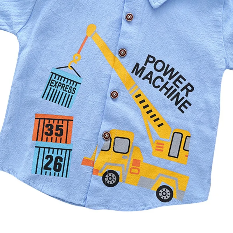 Демисезонный для младенцев, для маленьких мальчиков хлопковая футболка с длинными рукавами блузки Повседневное с автомобилем из мультфильма; с принтом удобные, однотонного цвета, новая блузка