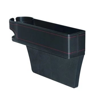 

Car Seat space Filler, Leather Console Side Pocket, Car Seat Pocket Organizer Catcher Caddy for CellPhones Wallet Coin with Cup