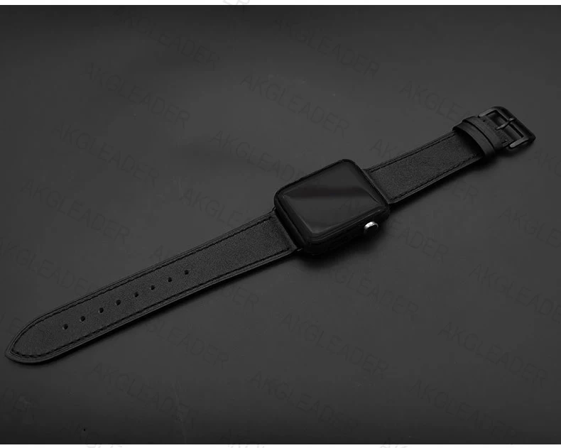 Для Apple Watch Series 5 4 40/44 мм наручные браслет из натуральной кожи часы на ремешке, украшенные заклепками пользовательский издание ремешок для