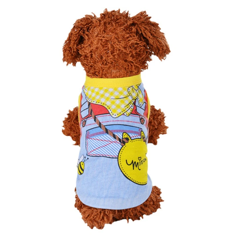 Маленькие собаки, кошки собаки Костюмы поставки Милая футболка для маленькой собаки Домашние животные щенки костюм жилет хлопчатобумажная футболка с рисунком из мультфильма, футболка