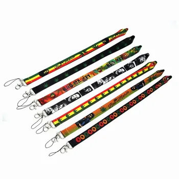 

Jamaica Reggae Fashion Popular Star Bob Marley Mobile Phone Neck Strap Keys Camera ID Card Lanyard Necklace Drop Shipping