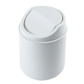 

Newly Countertop Mini Trash Can Swing Lid Removable Cover Table Wastebasket for Home New VA88