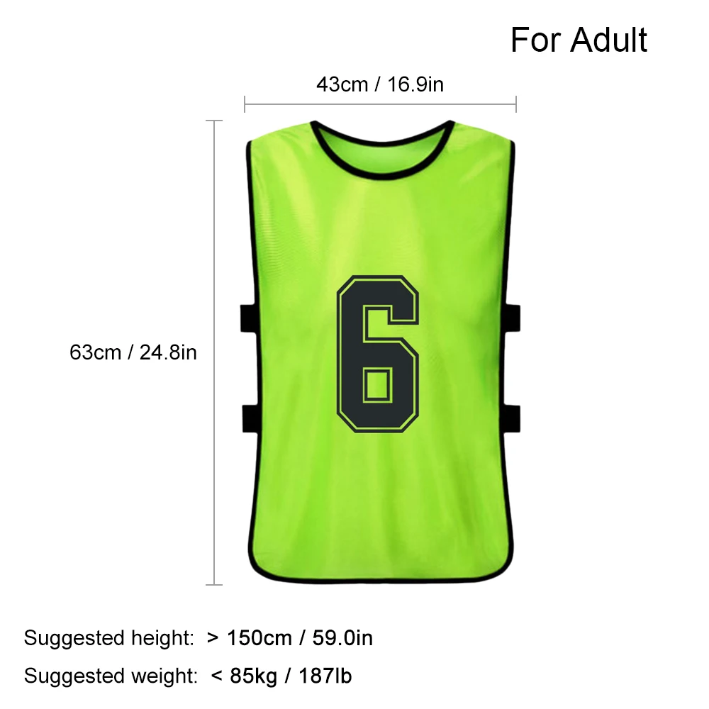 6PCS/12PCS Adults Kids Quick Drying Basketball Football Jerseys Soccer Vest Pinnies Practice Team Training Sports Vest Team