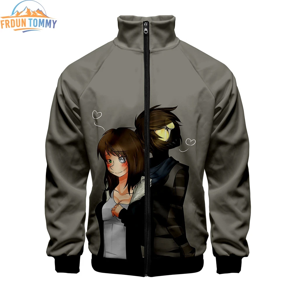 New style creepypasta 3D Printing Women and men Casual Clothes Hot Sale Slim warm and comfatable Spring zipper collar