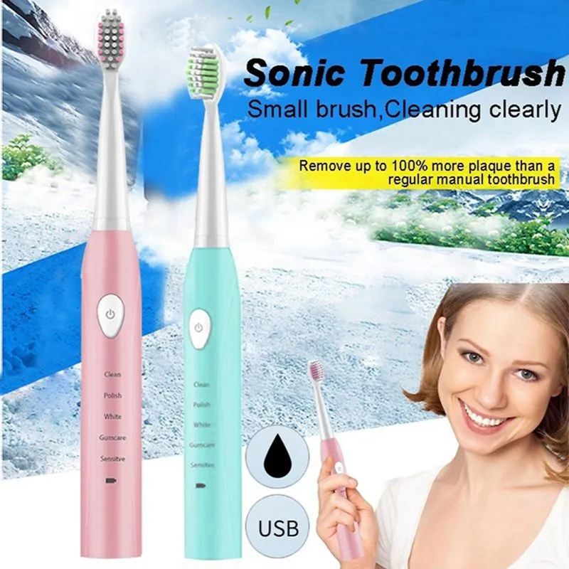 

Electric Toothbrush Smart Waterproof Sonic Toothbrush for Adult Oral Hygiene Deep Clean Teeth Brush Smart Chip Toothbrush