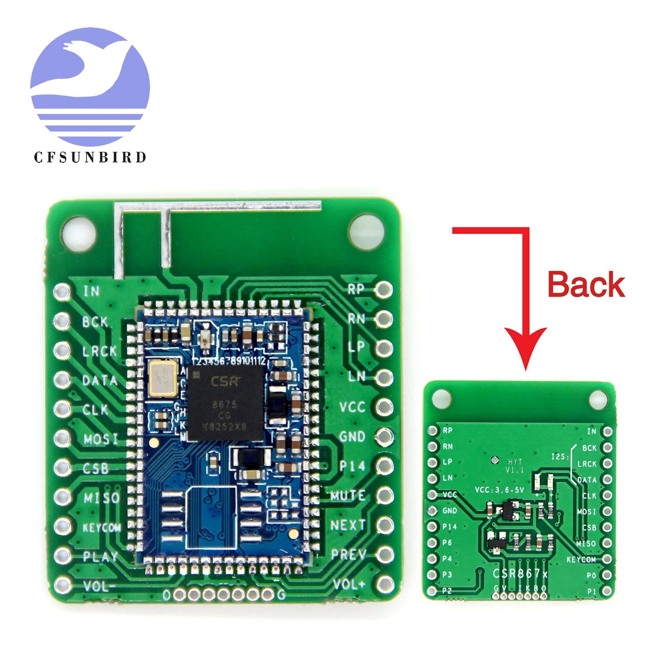 

CSR8675 Bluetooth V5.0 Low Power Bluetooth Audio Module APTX-HD Lossless Compression I2S Fiber SPDIF