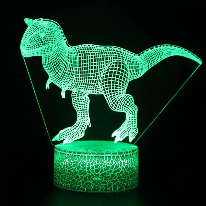 7 Colors Changeable Динозавр 3D иллюзия Лампа 7 цветов Изменение Оптическая иллюзия сенсорный стол светодиодный ночник большие подарки для детей украшение дома - Испускаемый цвет: 7 Colors Changeable