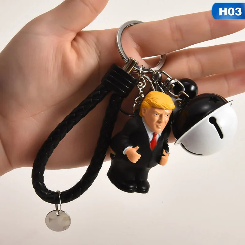 

Squeezing Funny Simulation Donald Trump Pendant Keychains Fake Poop Toy Doll Funny Thing Car Key Bag Key Chain