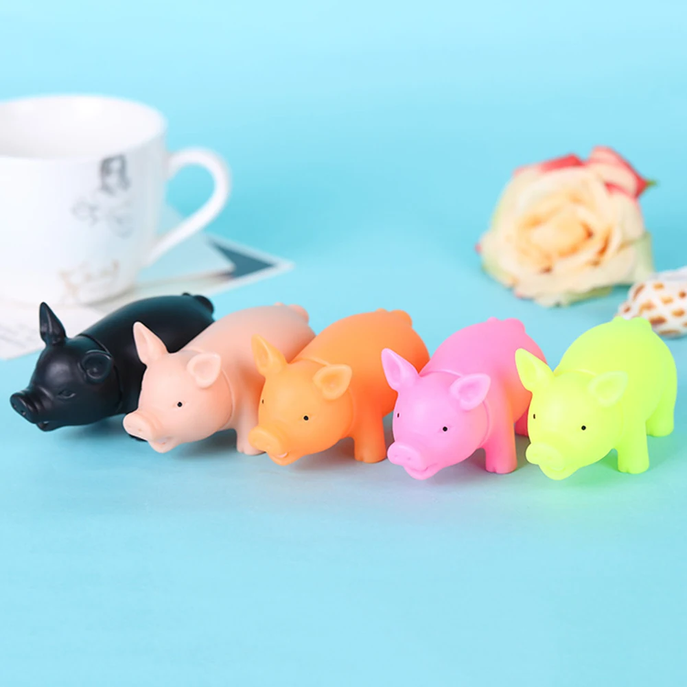 Kawaii силиконовые скрипучие фигурки свинки миниатюрные сжимаемые Антистресс игрушка для розыгрыша для детей украшения дома аксессуары