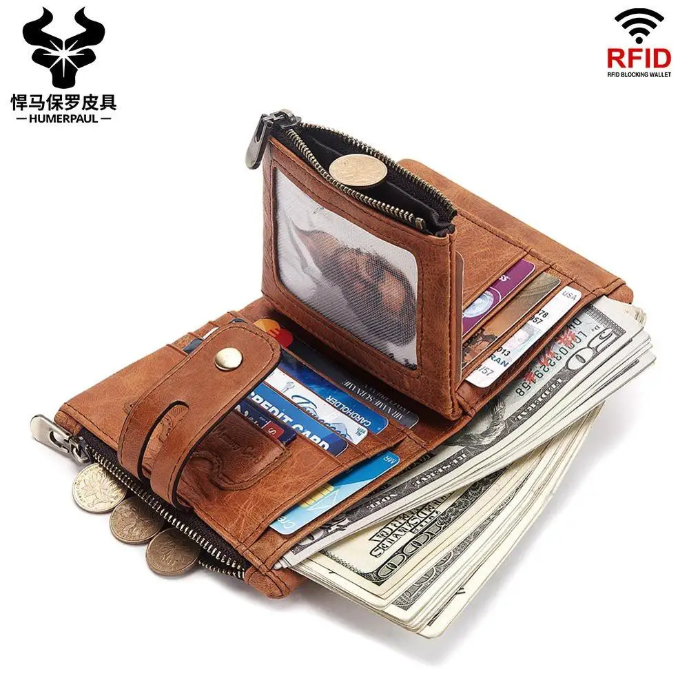 KAVIS Бесплатная гравировка имя бумажник из натуральной кожи мужской портфель