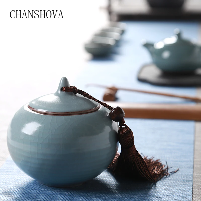 CHANSHOVA традиционная китайская фарфоровая чайная коробка, китайский керамический контейнер для хранения, герметичный влагостойкий большой контейнер H196