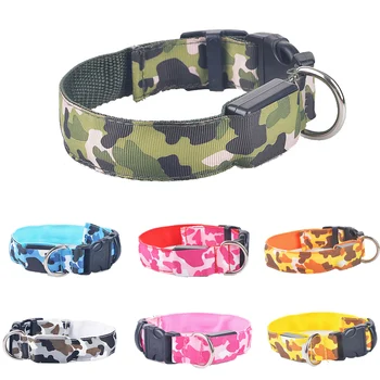 

No LED Camouflage Dog Collar for Small Medium Dogs Adjustable Dogs Pets Accessories Chihuahua Puppy Collars coleira cachorro