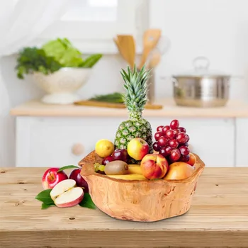 

1pc Wooden Fruit Plate Decorative Dessert Tray Snack Tray for Bar Home Restaurant