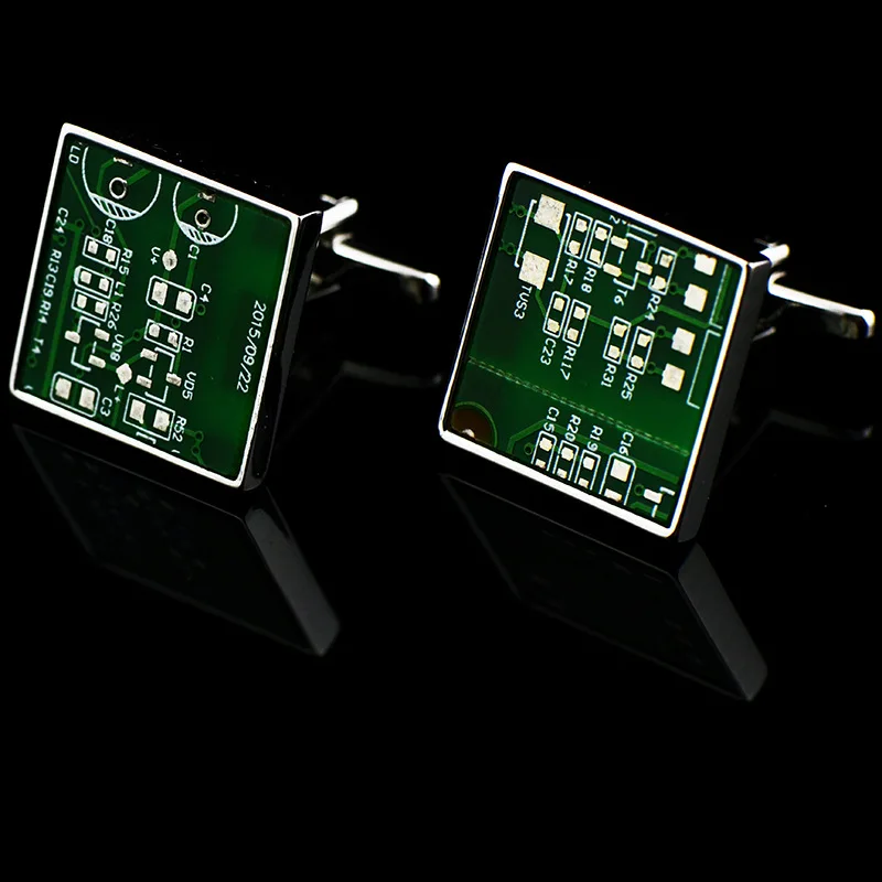 JHSL Brand Fashion Men's Jewelry Funny Men Shirt Cufflinks High Quality Wedding gift Dress Suit Accessories - Окраска металла: Green A