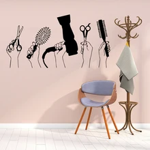 Милый салонный винил для волос, настенная наклейка, художественное украшение дома, современная модная наклейка для парикмахера, наклейка для ванной комнаты, Настенная Фреска vinilo pared