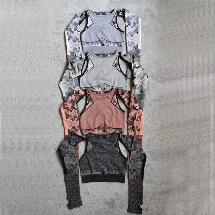 Мягкий качественный женский плотный укороченный Топ с длинным рукавом, рубашка, леггинсы, штаны, комплект для йоги, спортивный костюм, костюм для осени и зимы