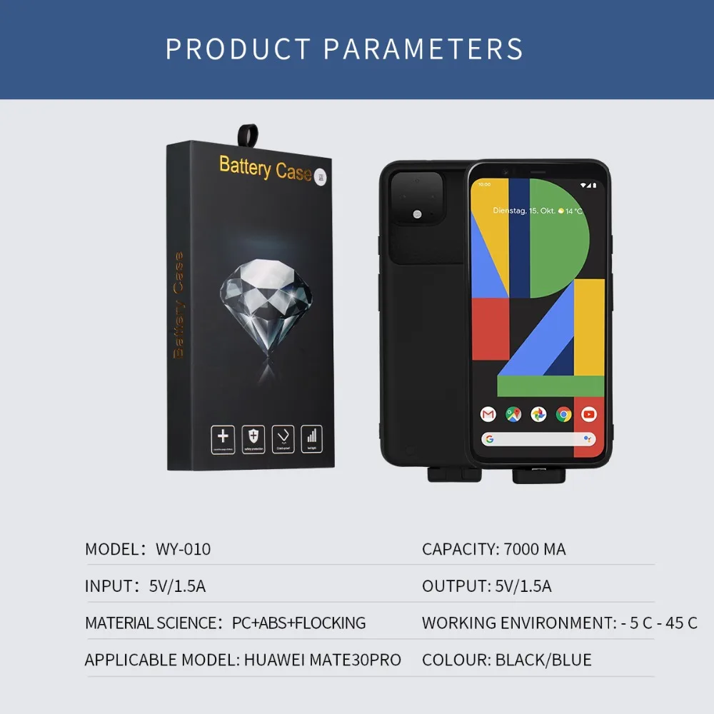 7000 мАч для Google Pixel 4XL чехол для аккумулятора чехол для зарядного устройства умный чехол для телефона и банка питания для Google Pixel 4XL чехол для аккумулятора Capa