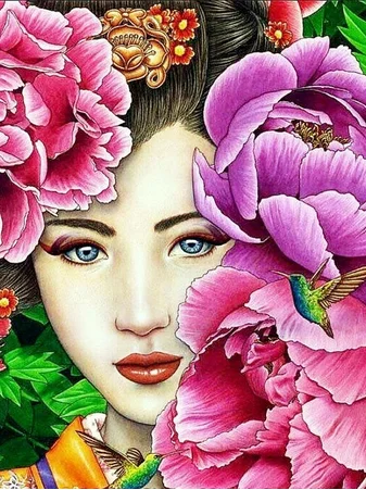 5D DIY Алмазная картина девушки вышивка крестиком девушка и цветы, алмазная вышивка украшение для дома - Цвет: Другое