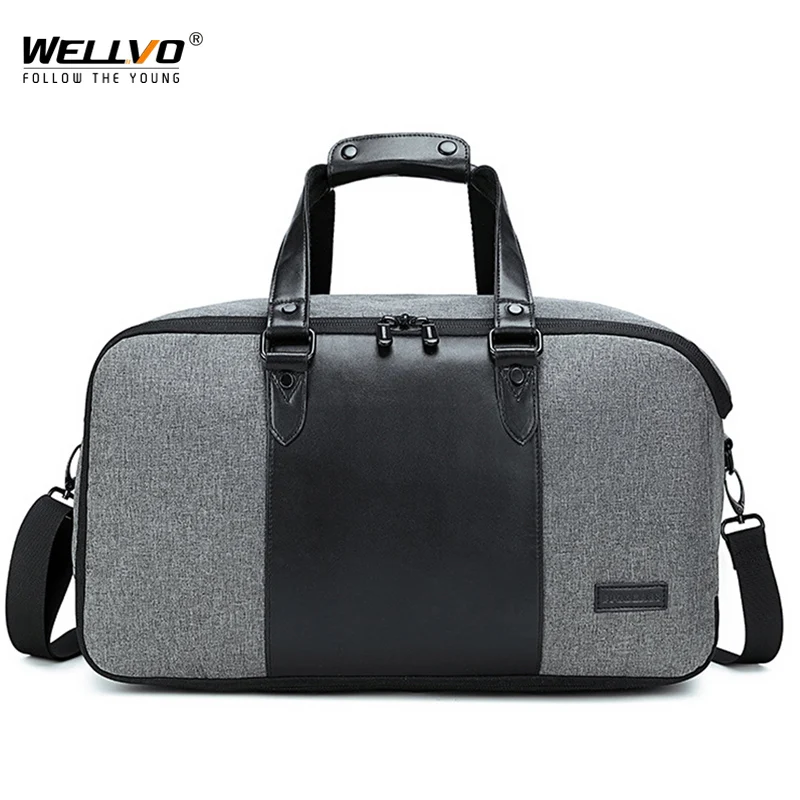 

Men Portable Folding Travel Bags 30L Boarding luggage Bags Gym Handbags Office Duffle Bag Canvas Outdoor Crossbody Bag XA664ZC