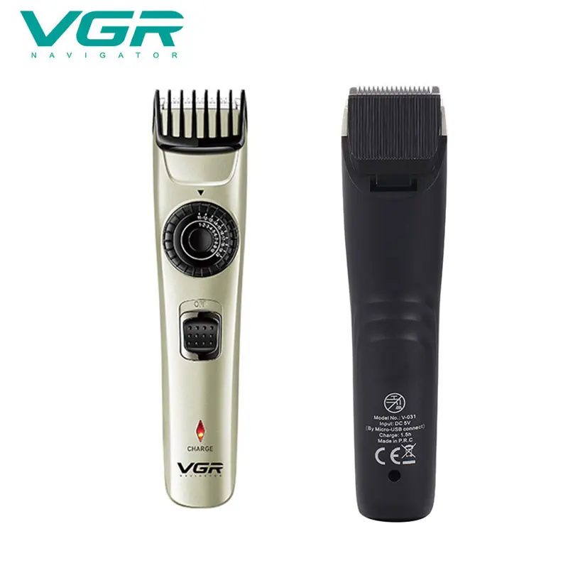 Online VGR V031 Elektrische Haar Clipper Haar Rasierer USB Aufladbare Wasserdichte Bart Trimmer Rasierer Haar Trimmer Einstellbar grenze kamm