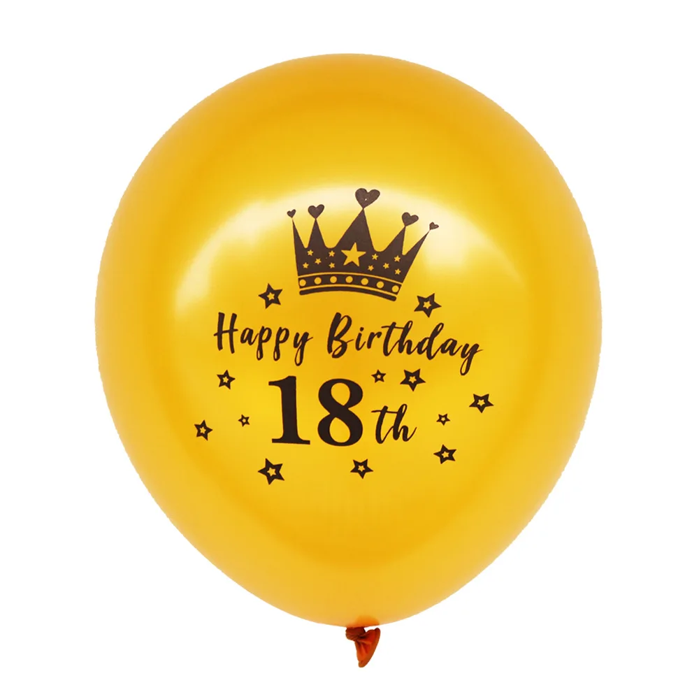 1 шт. 12 &quotЗолотые черные латексные воздушные шары 18 21 30 40 50 60 70 лет с днем рождения