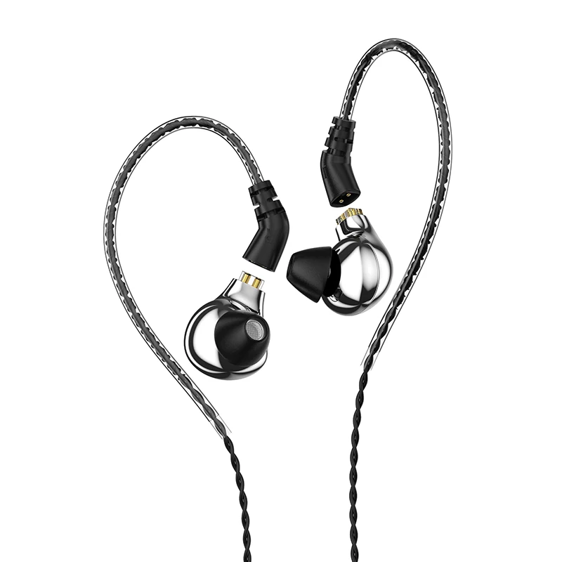 Silver no mic BLON BL-03 Hifi наушники 10 мм углеродная диафрагма динамические стерео наушники DJ монитор металлическая гарнитура съемные наушники - Цвет: Silver no mic