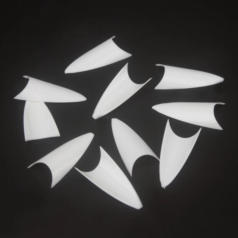 100pcs Natural False Nail Stiletto Sharp French Artificial Nails Acrylic Full Cover Nail Nail Art Decoration Manicure Fake Tips